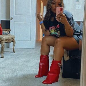 Givenchy Red Ankle Boots